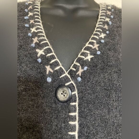 Vintage Marisa Christina 100% Wool Women’s Charcoal Gray Vest Size Medium - Picture 5 of 11